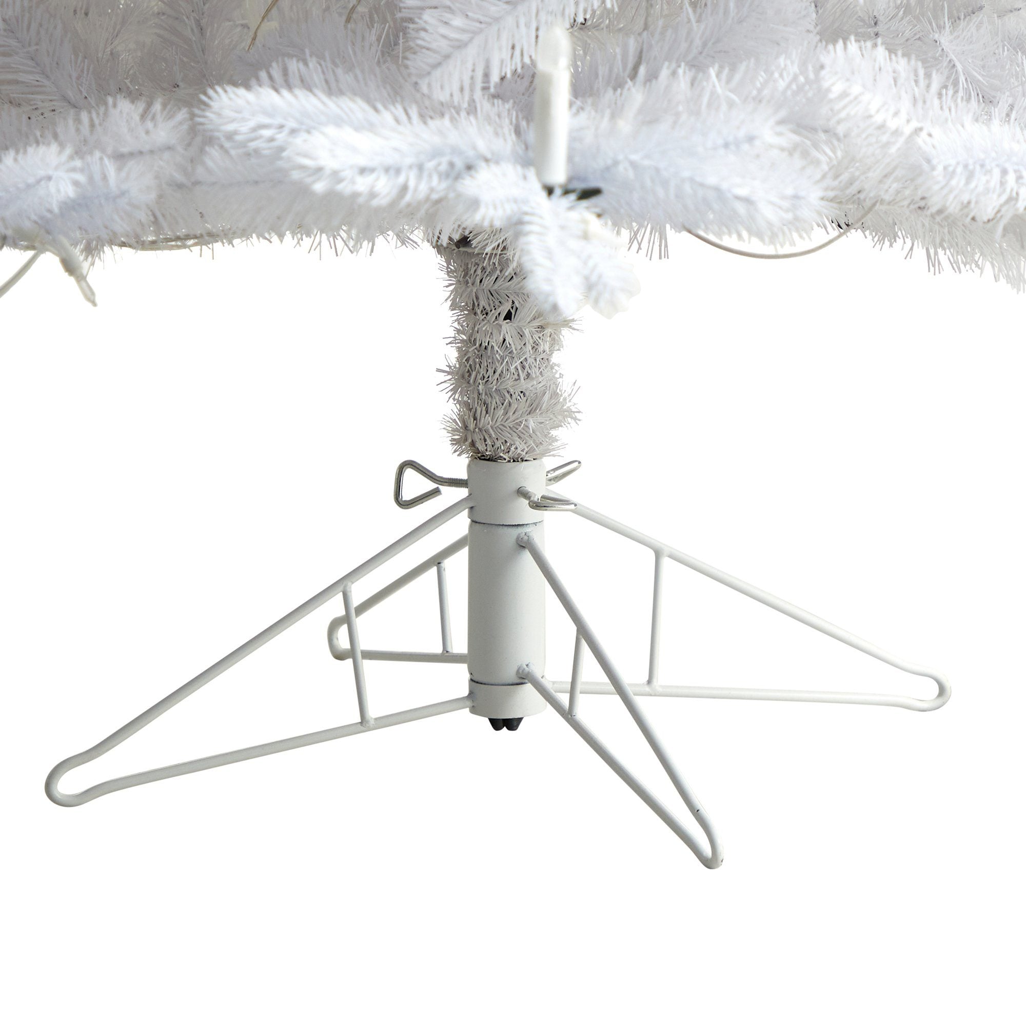 7.5' Candle Lit White Artificial Christmas Tree with 900 LED “Candle Lights” and 1703 Bendable Branches