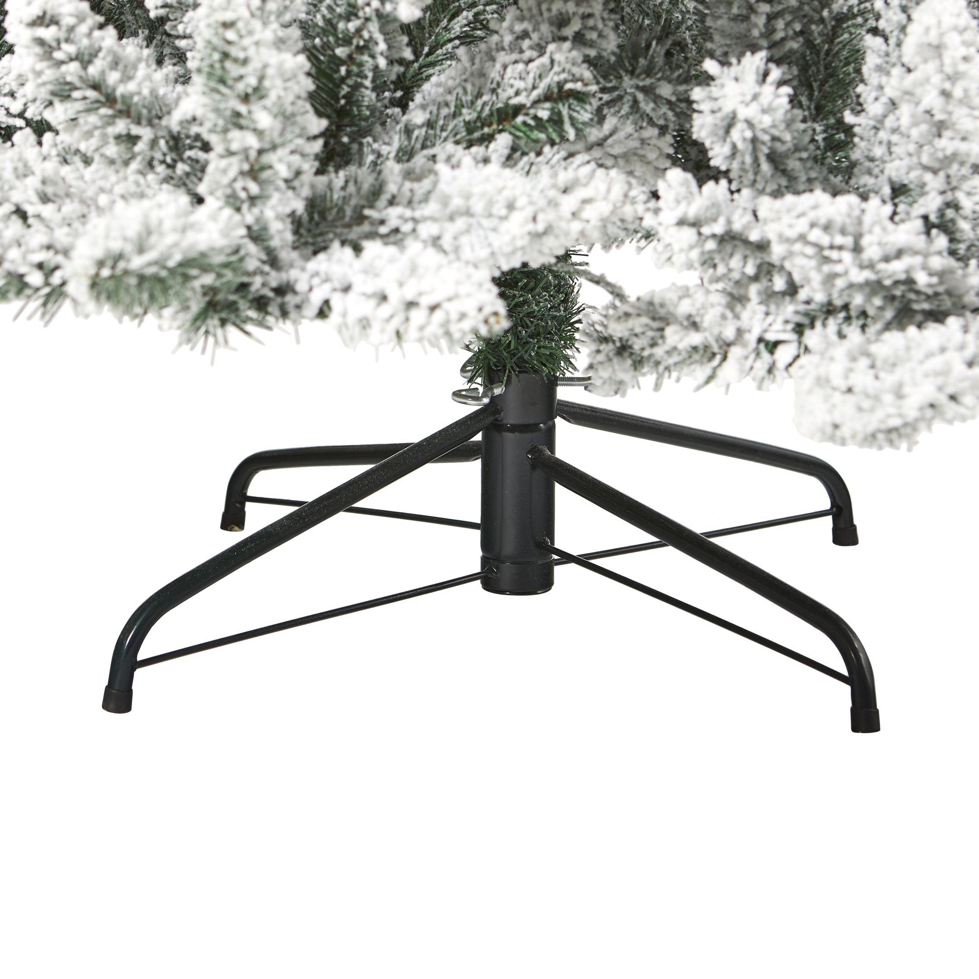 7.5’ Flocked Livingston Fir Artificial Christmas Tree with Pine Cones and 500 Warm LED Lights