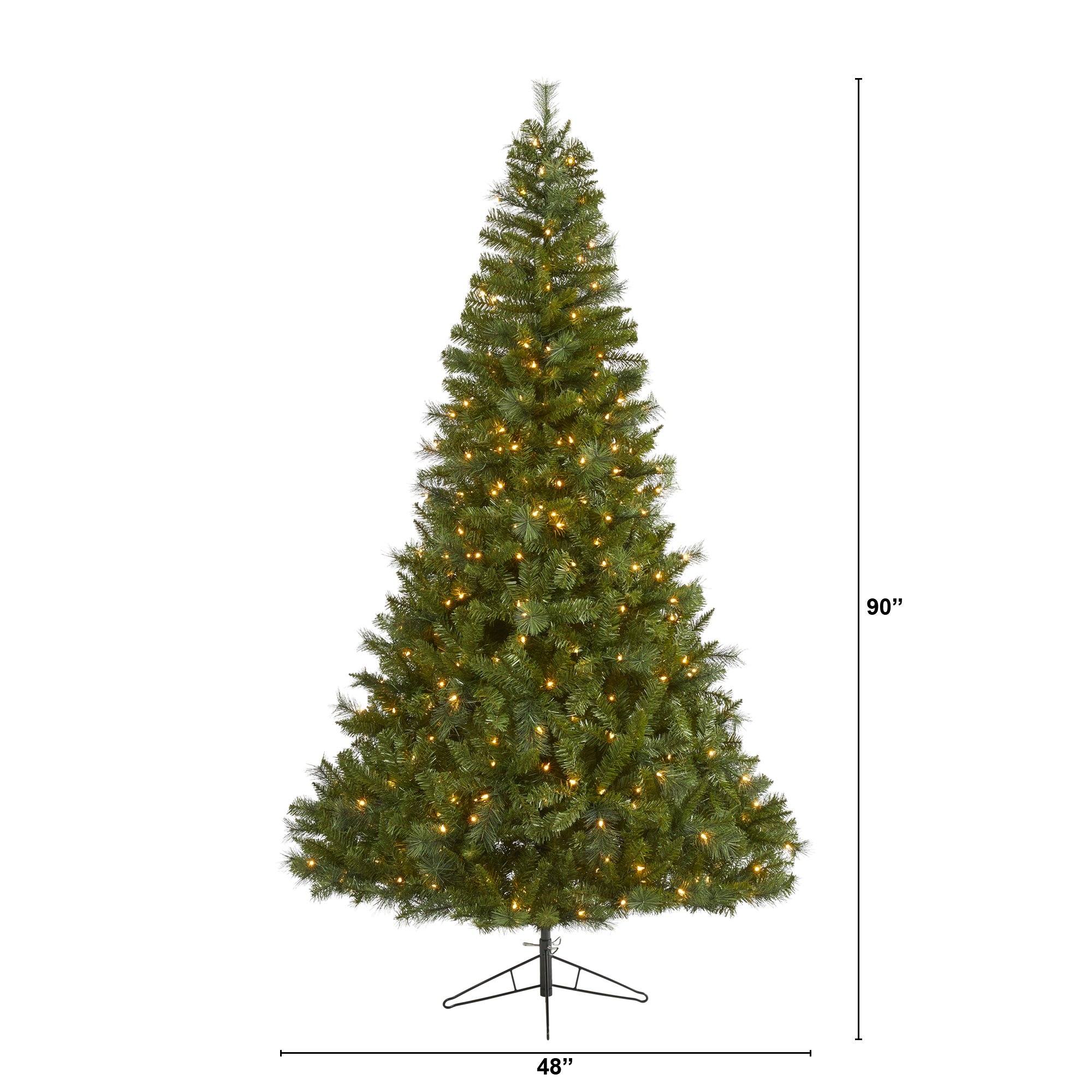7.5' Mount Hood Spruce Artificial Christmas Tree with 450 Warm White Lights and 1285 Bendable Branches