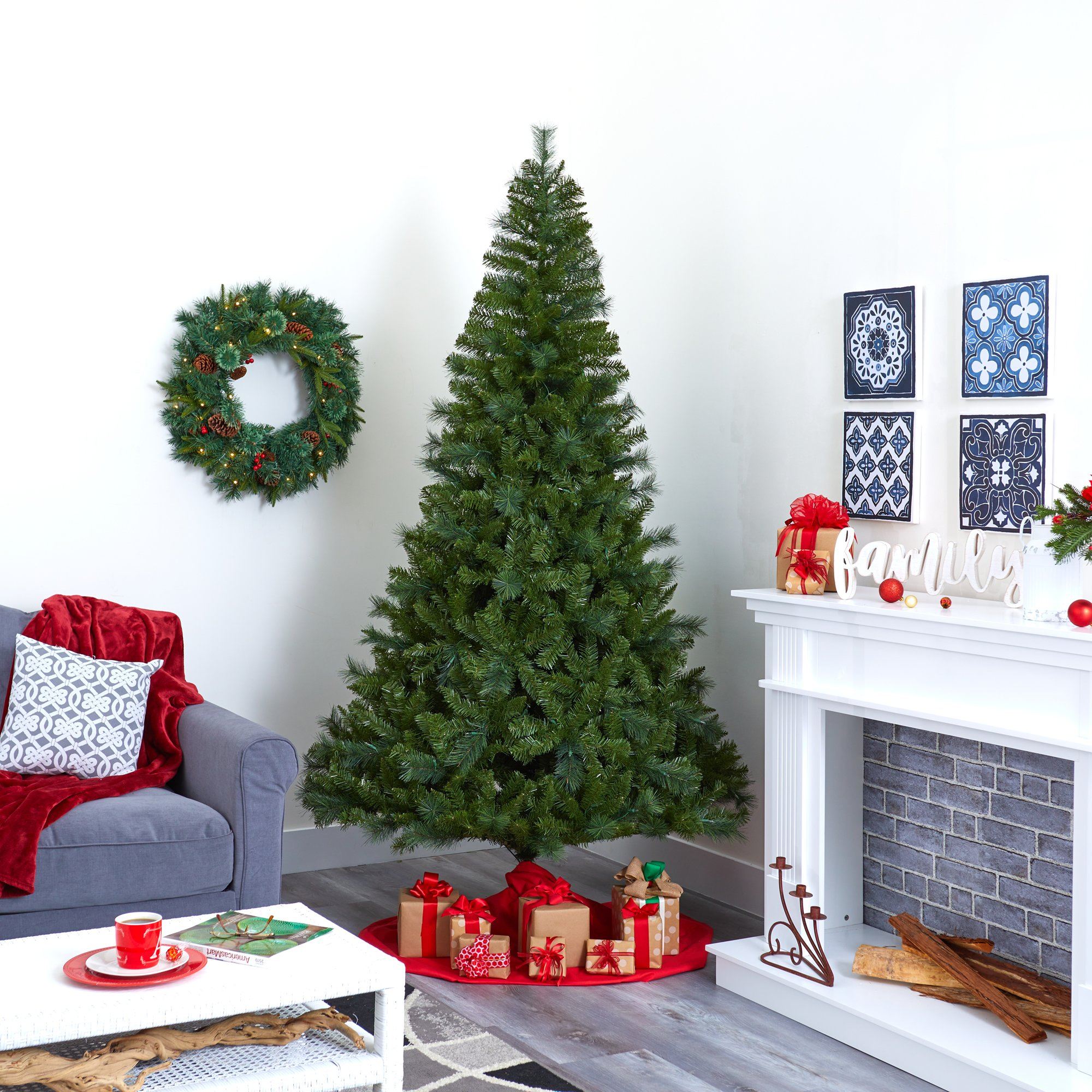 7.5' Mount Hood Spruce Artificial Christmas Tree with 450 Warm White Lights and 1285 Bendable Branches