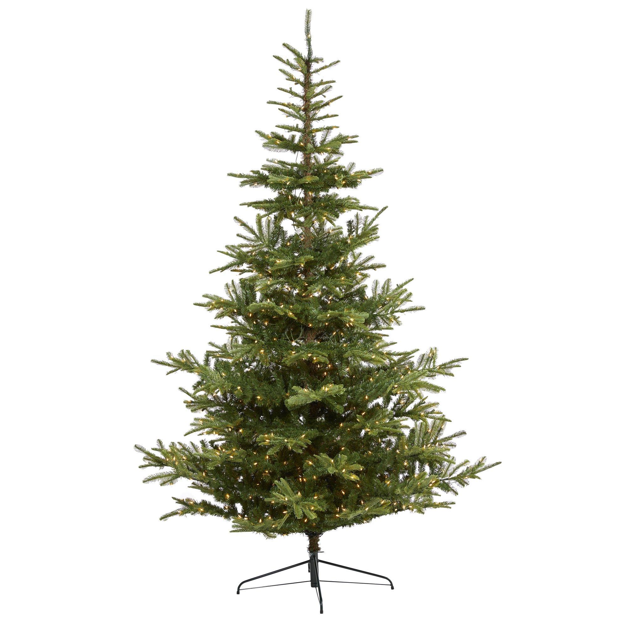 9’ Layered Washington Spruce Artificial Christmas Tree with 750 Clear LED Lights and 2055 Bendable Branches