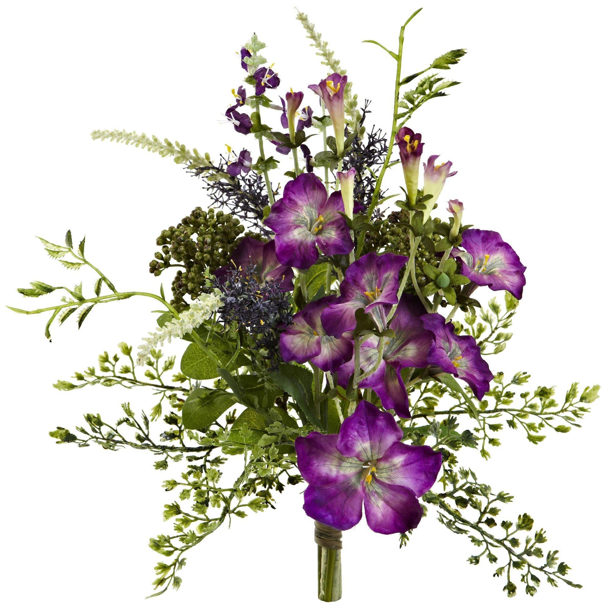 9” Morning Glory Artificial Flower Bundle (Set of 3)