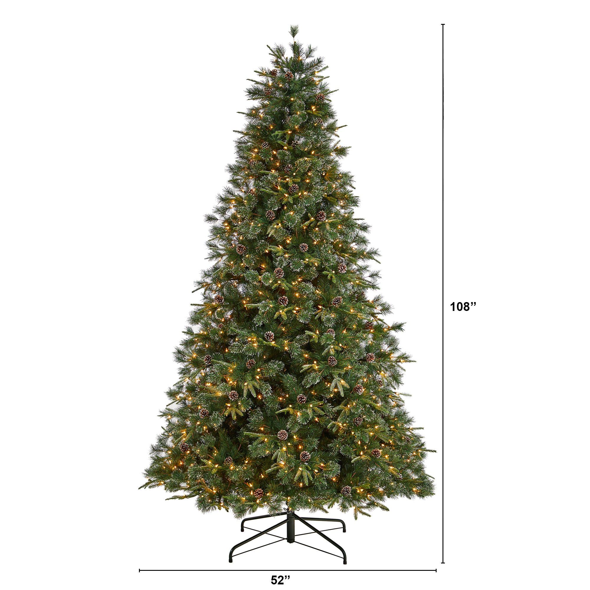 9’ Snowed Tipped Clermont Pine Artificial Christmas Tree