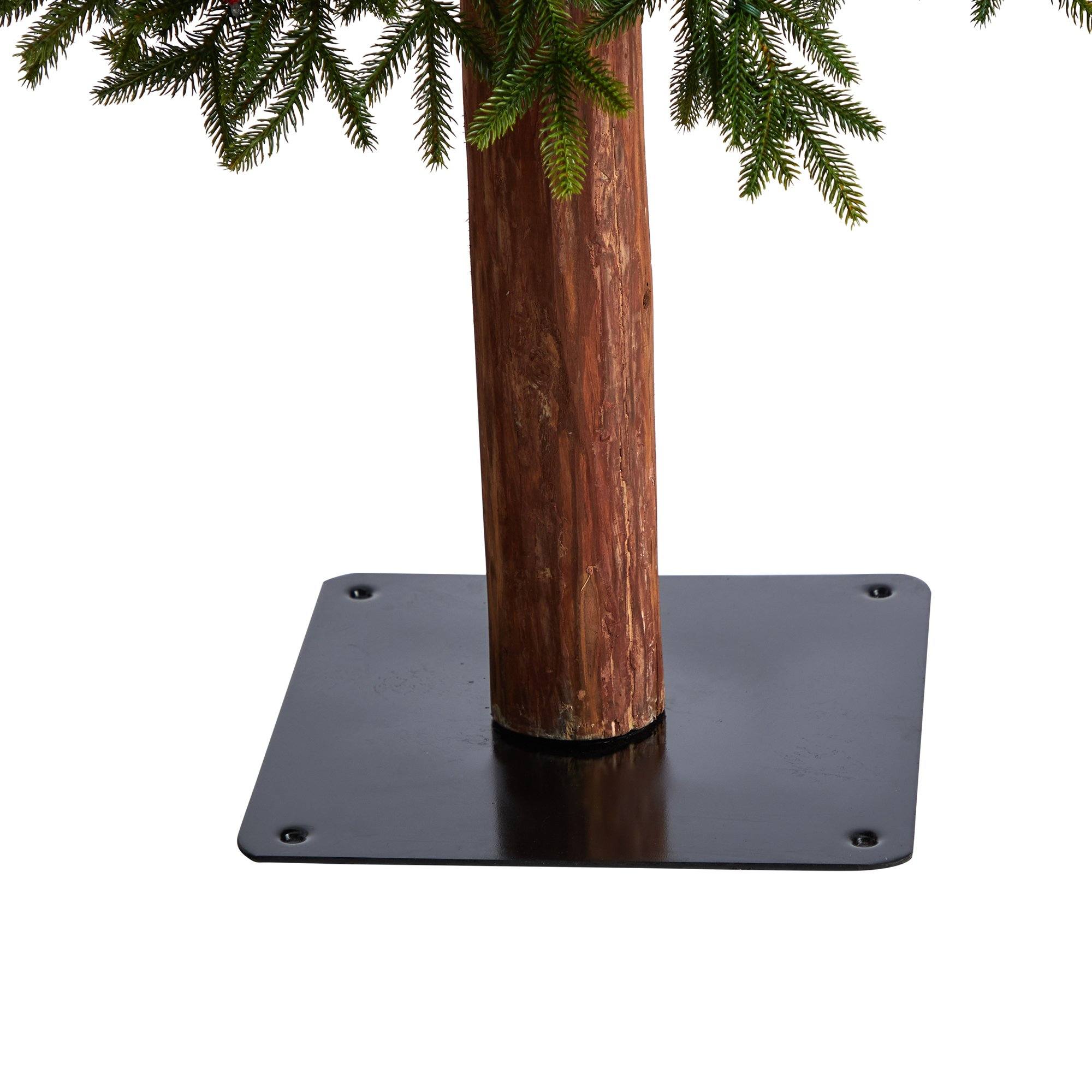 9' Victoria Fir Artificial Christmas Tree with 400 Multi-Color (Multifunction) LED Lights, Berries and 781 Branches