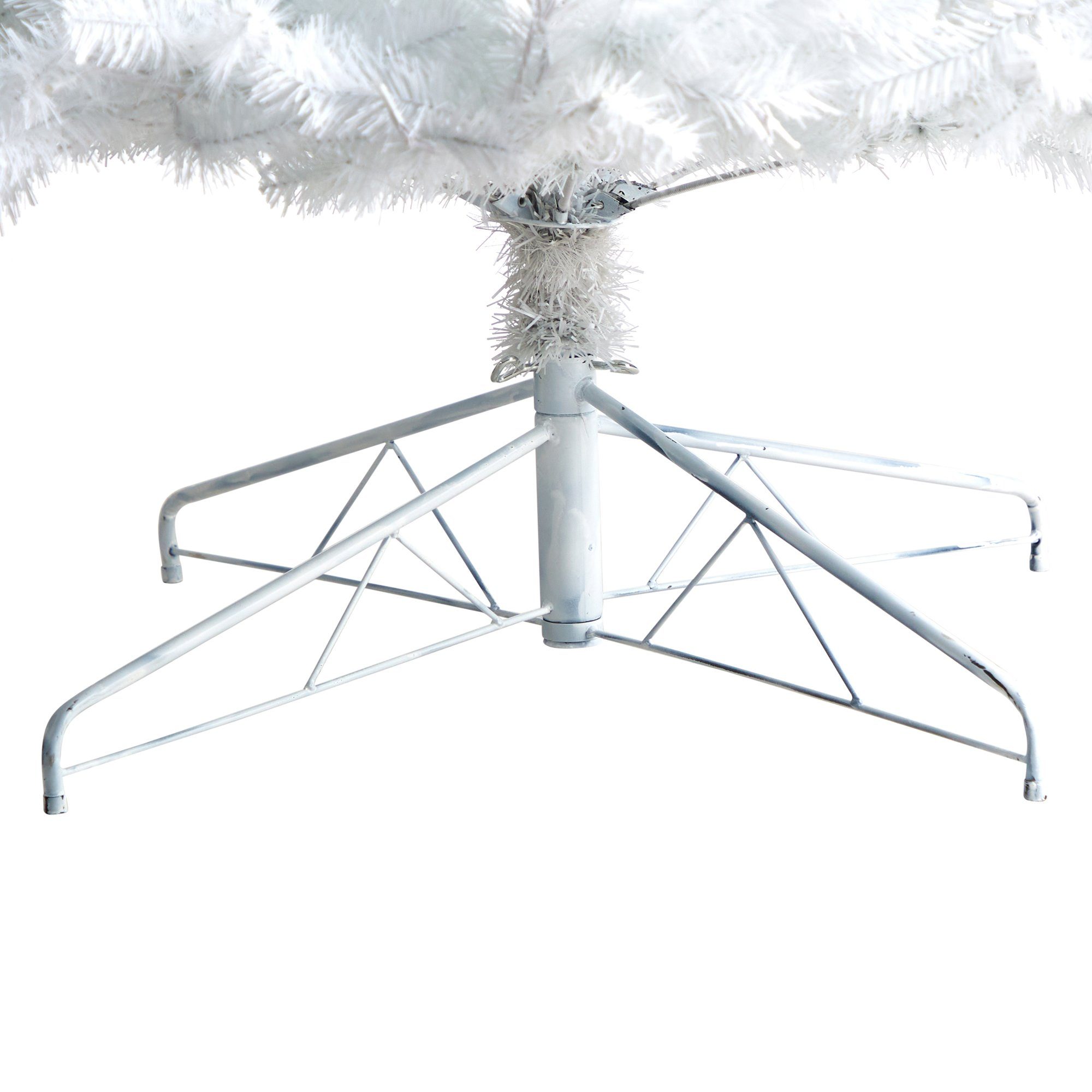 9' White Artificial Christmas Tree with 1860 Bendable Branches and 650 LED Lights