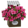 Azalea Artificial Plant in Tin Roof Wood Planter