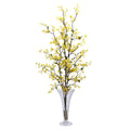 Forstyhia w/Vase Silk Flower Arrangement