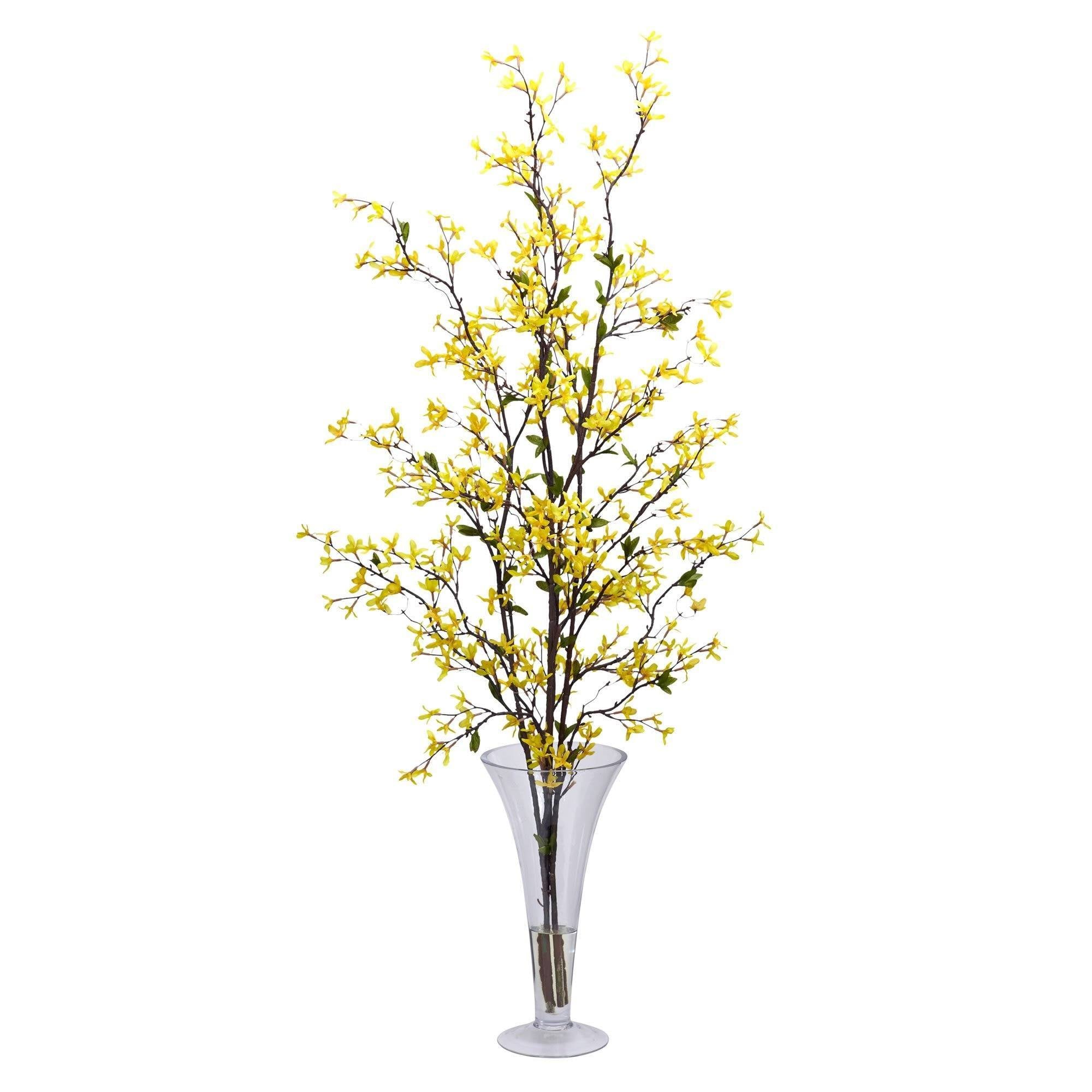 Forstyhia w/Vase Silk Flower Arrangement