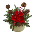 Orchid, Berries and Pine Arrangement