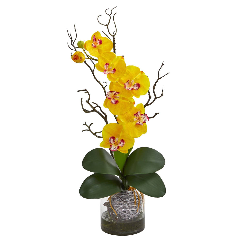 Phalaenopsis Orchid Artificial Arrangement in Vase