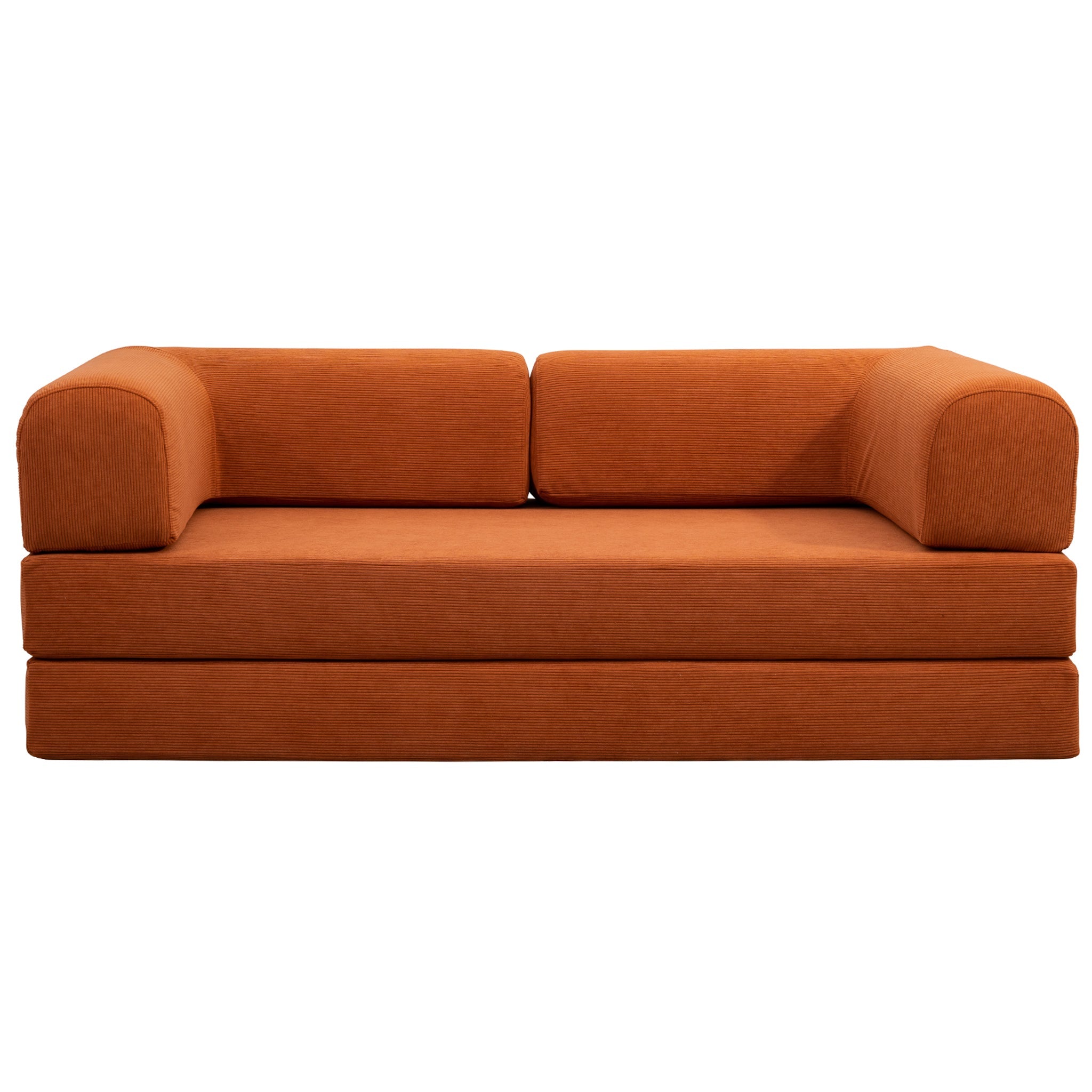Estelle Orange Corduroy Daybed – Premium Upholstered Bed – Curated by 