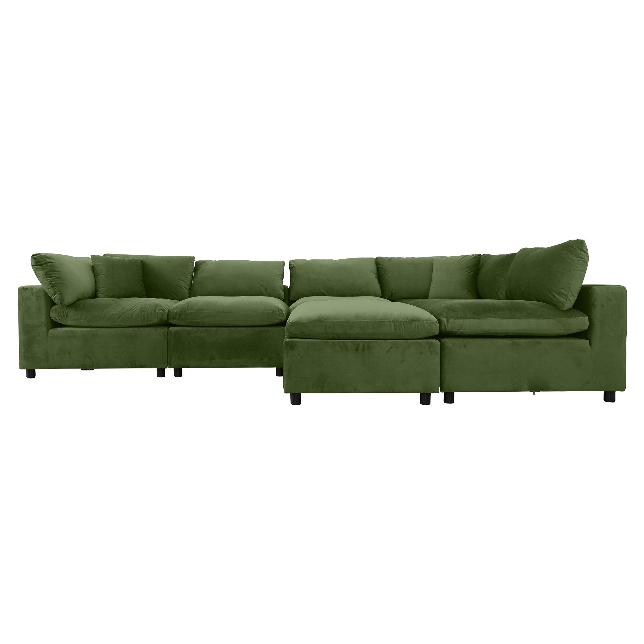 Hayward Olive Green Velvet Modular Sectional Sofa – Designer Sofa – Cu