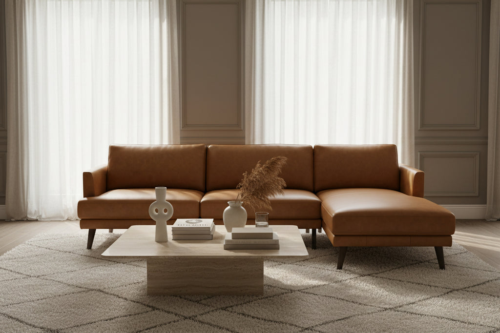 Lorie - Genuine Leather Sectional (Right Facing)