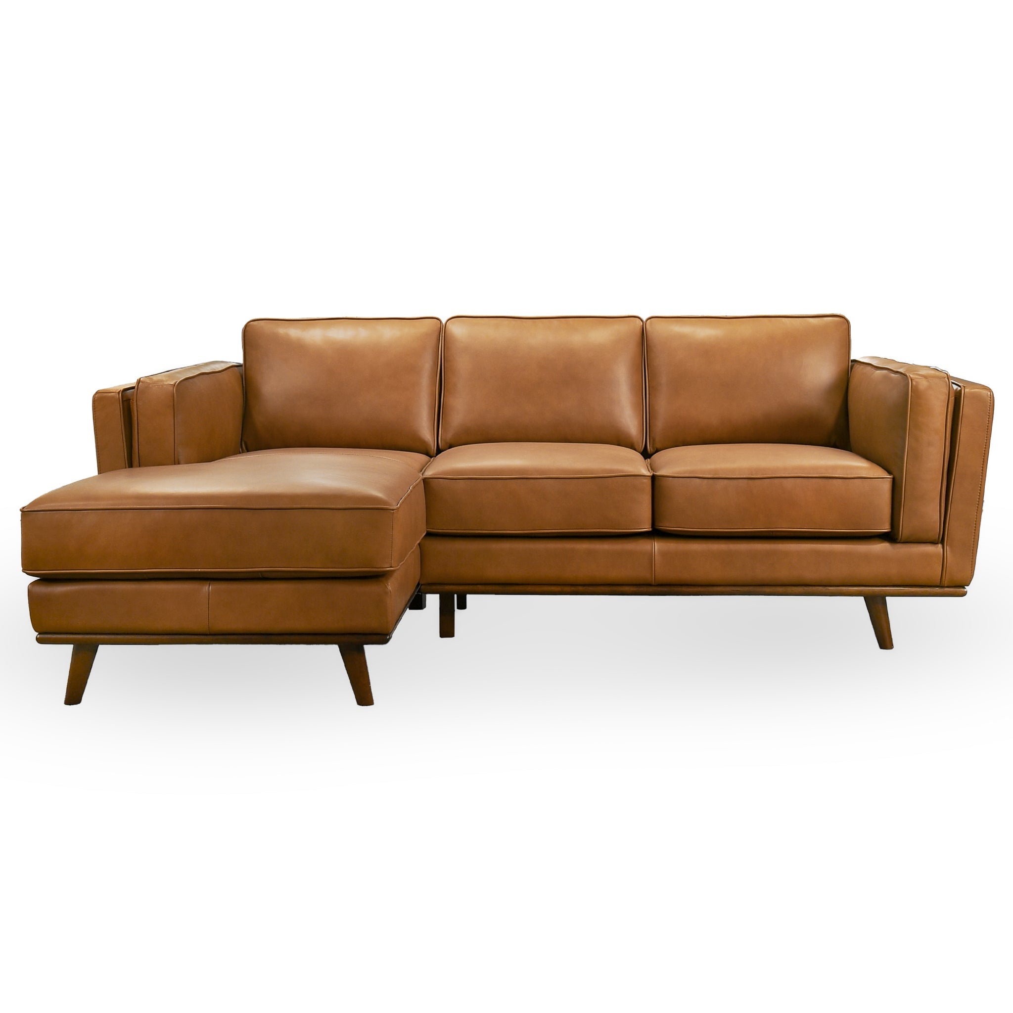Chase Genuine Leather Sectional Left Facing – Designer Sofa – Curated 