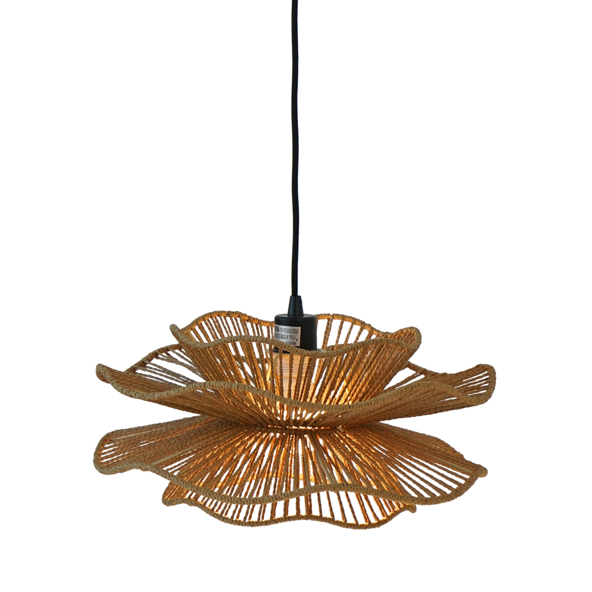 Dunham Pendant Lamp - Black and Natural – Luxury Lighting – Curated by