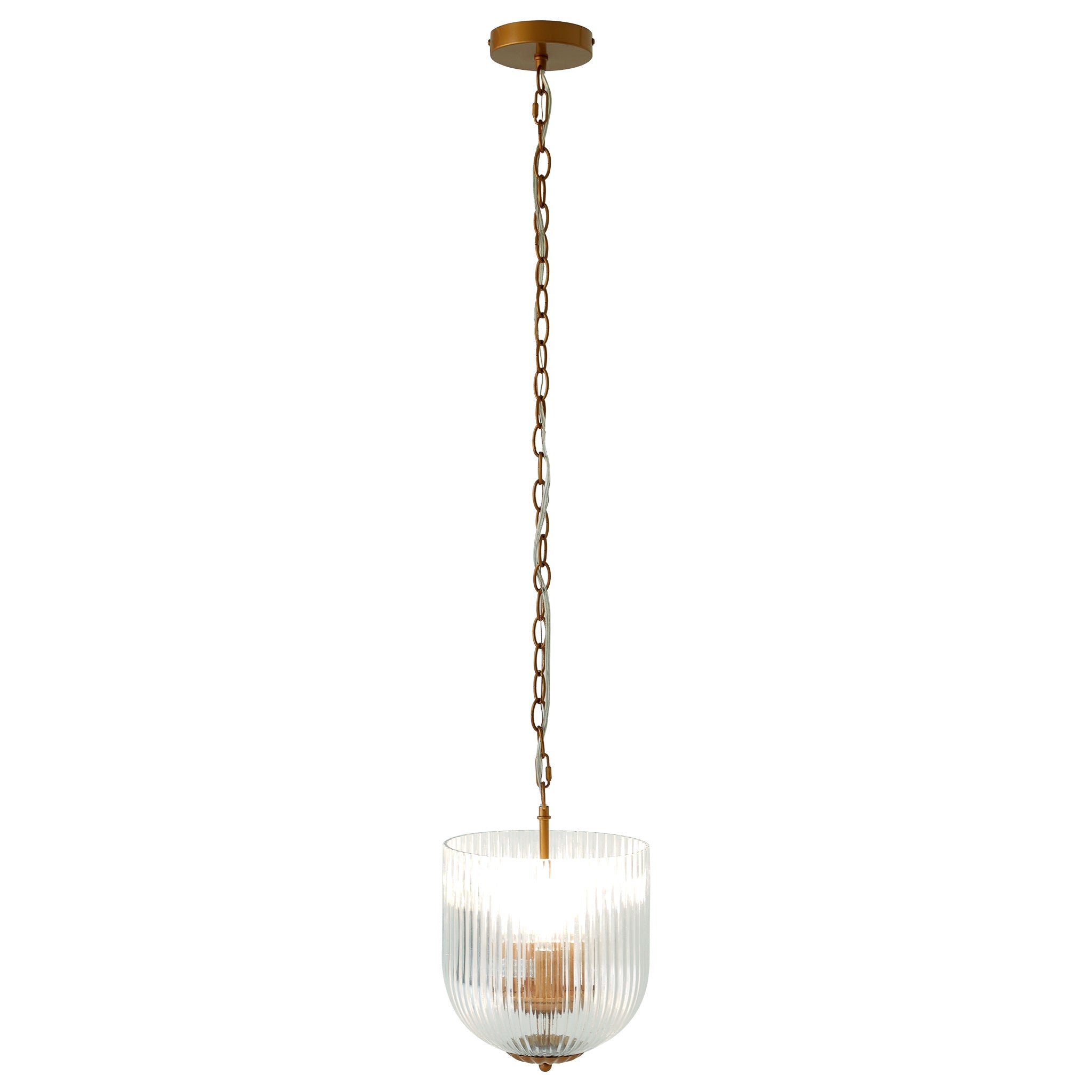 Garnet Pendant Lamp - Coarse Gold + Clear Glass – Luxury Lighting – Cu