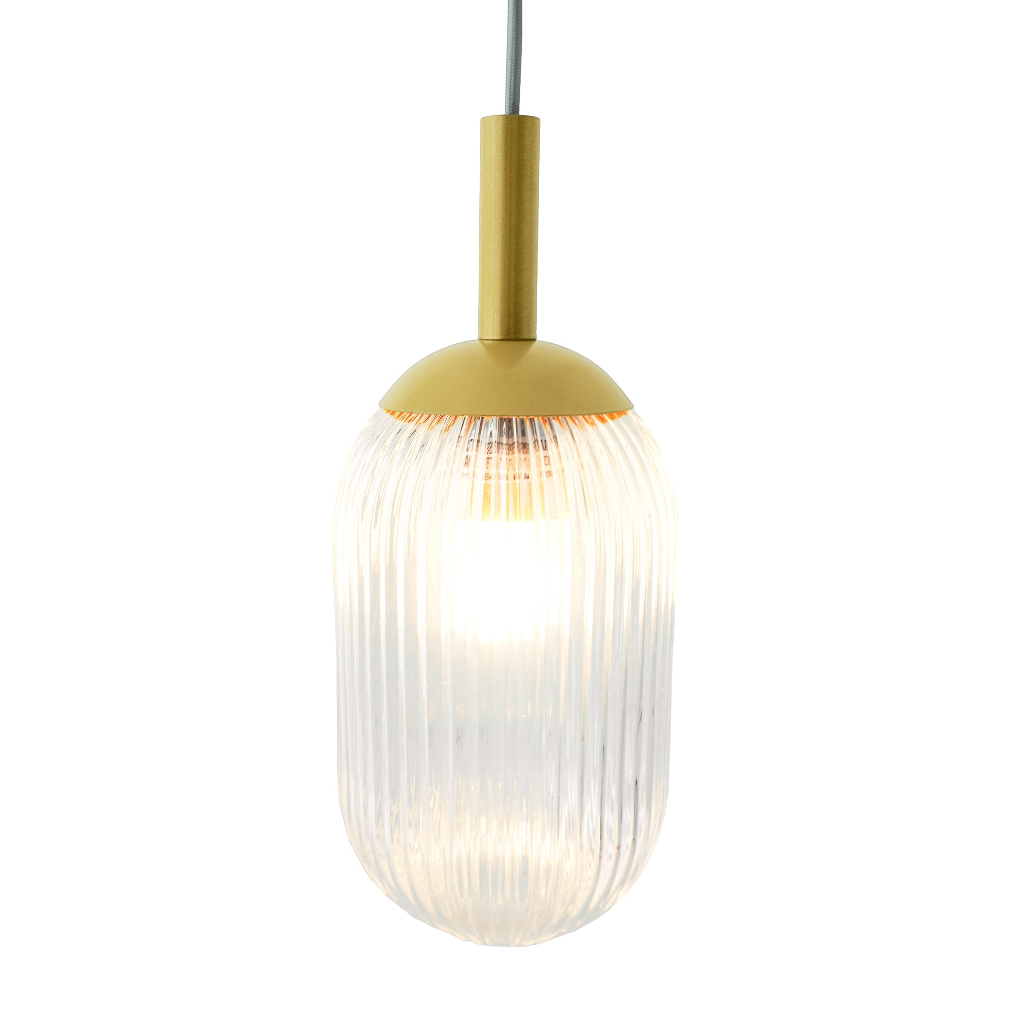 Gemma Pendant Lamp - Gold and Clear – Luxury Lighting – Curated by SHO