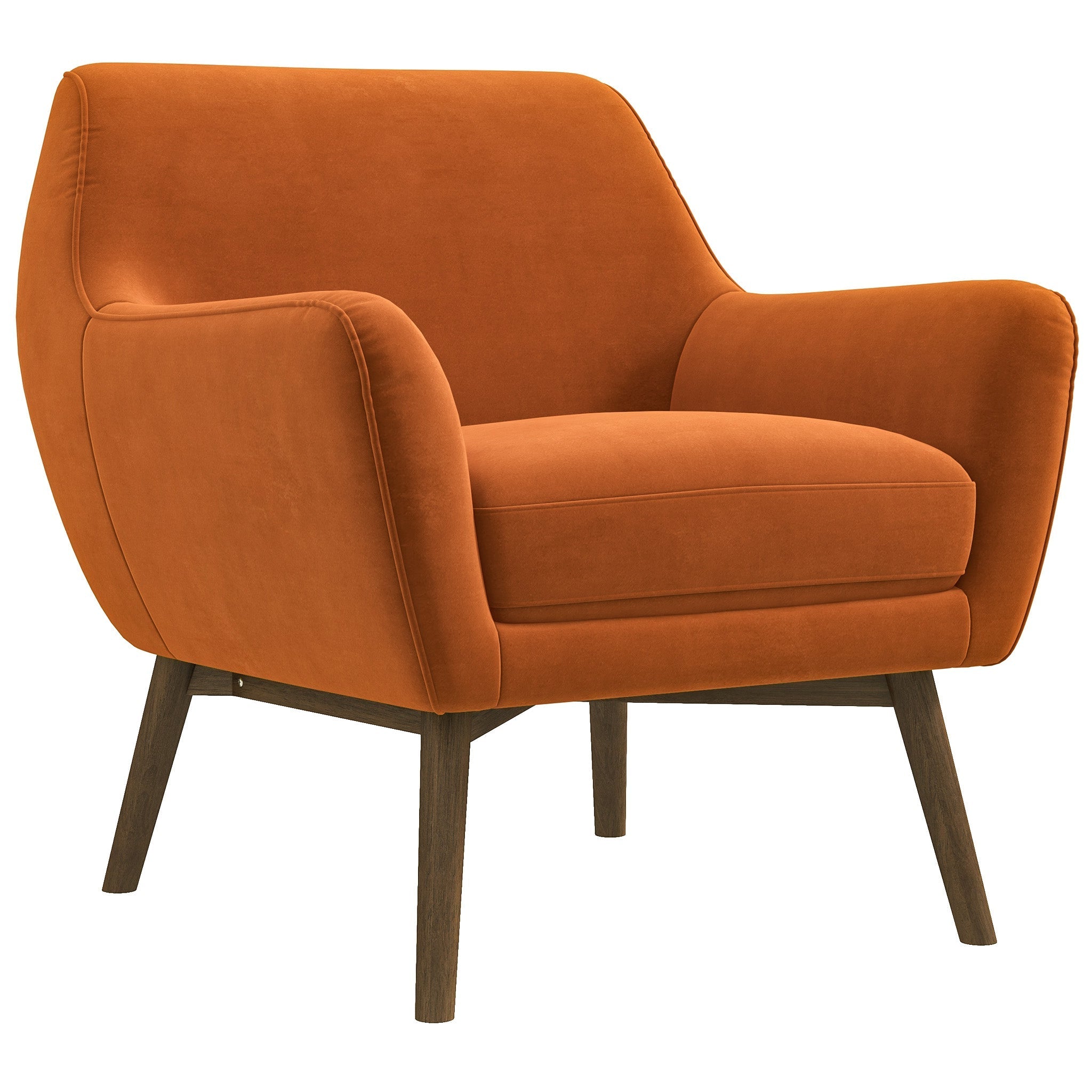 Panom Burnt Orange Velvet Lounge Chair – Luxury Modern Seating – Curat