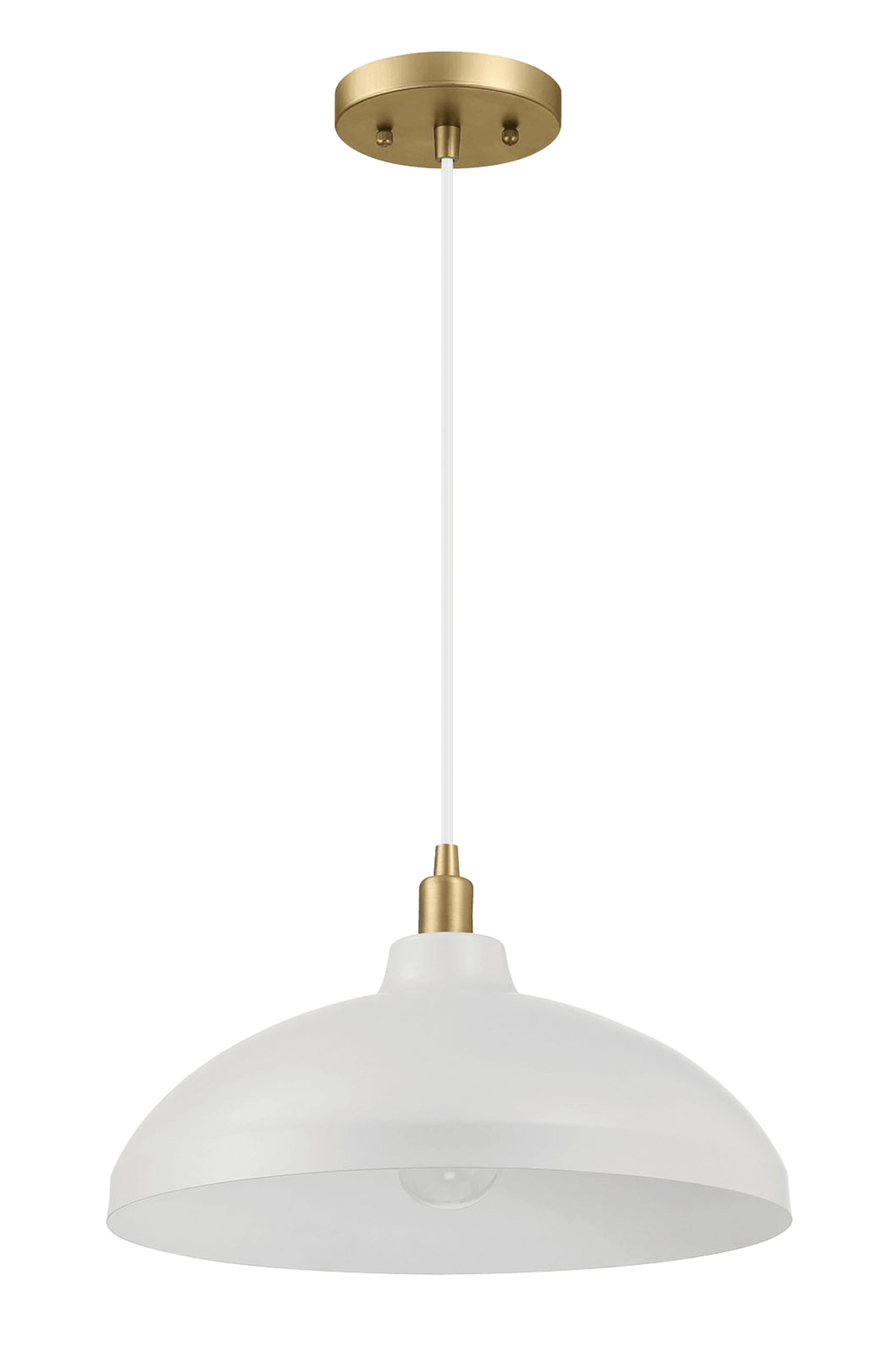 Astral Single Light White Pendant Lamp with Golder Brass Finish for En