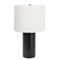 Aura Black Table Lamp with On/Off Switch Black Block Base