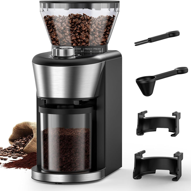 Automatic Coffee Grinder, Electric Burr One-Touch Grinder with 35 Grind Settings for Drip/Espresso/PourOver/ColdBrew, 2-12 Cup Dose Selection B8002