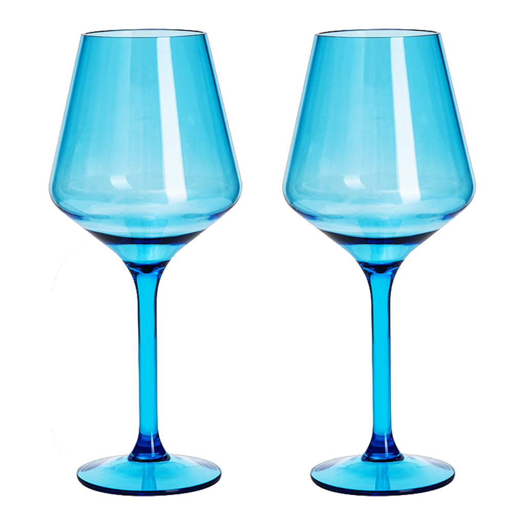 Saint Tropez Acrylic Stemmed Wine Glassware, Set of 2