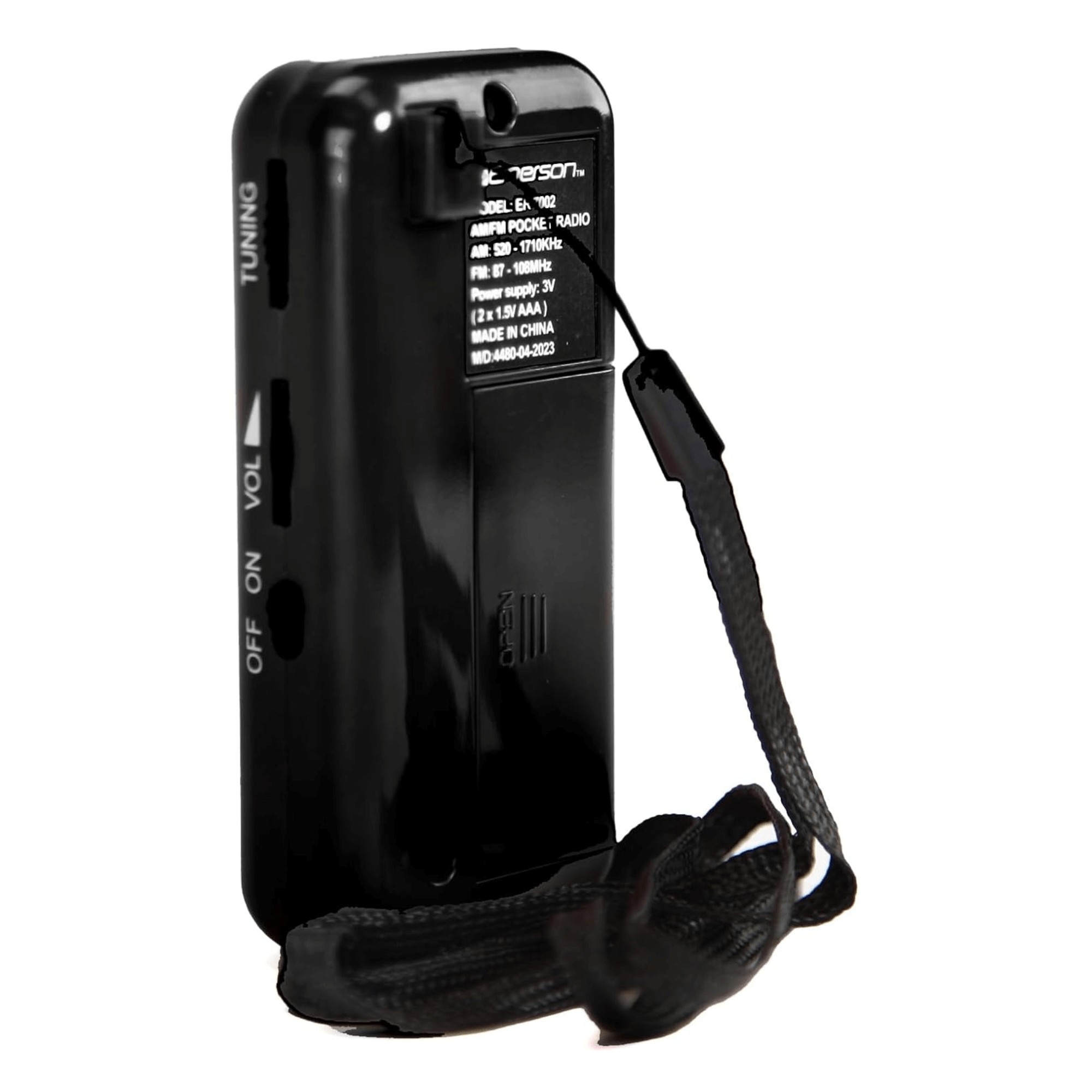 Emerson Portable AMFM Radio with Earbuds and Wide Frequency Range of Stations