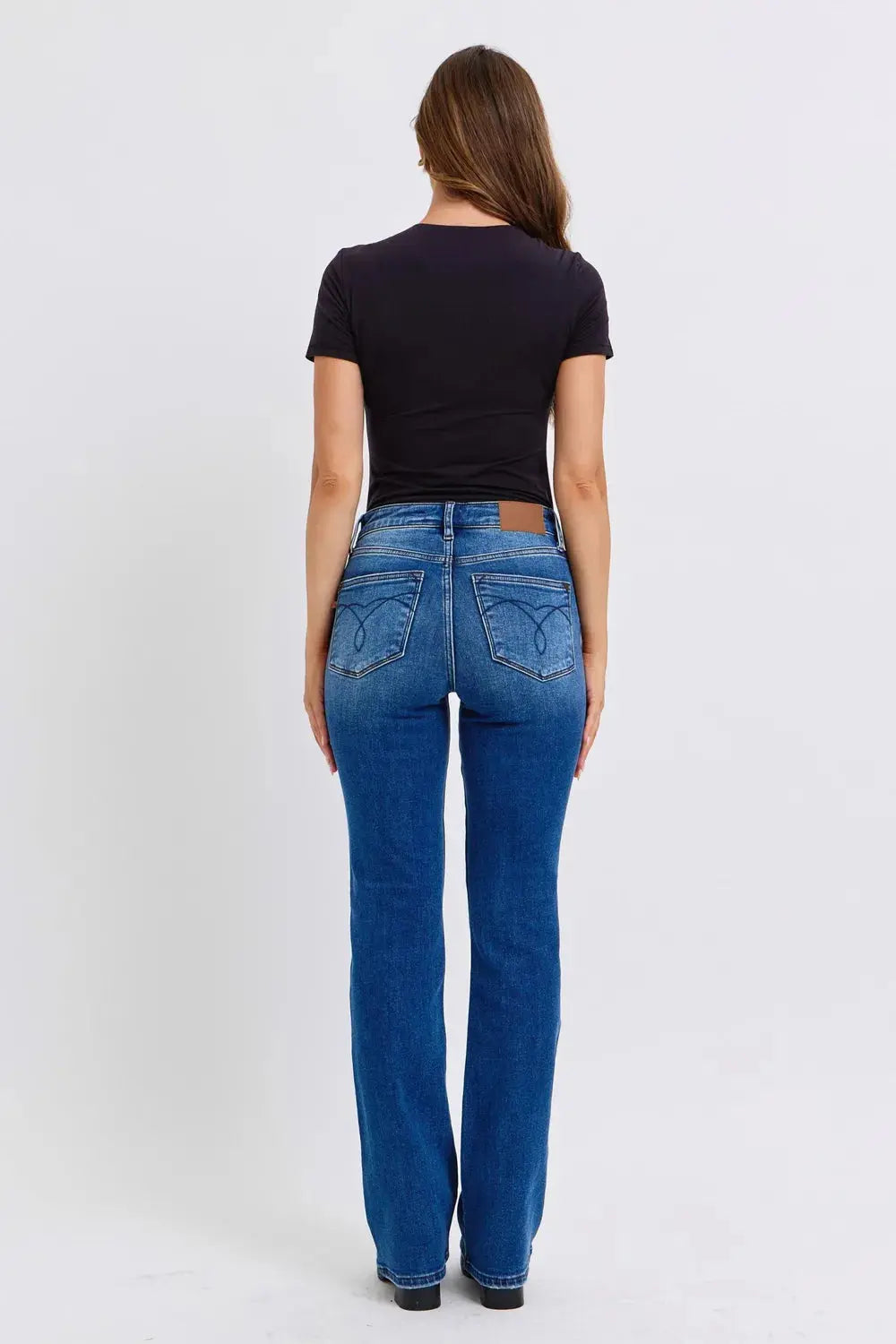 Full Size Run Mid-Rise Bootcut Judy Blue Jeans with Thermal Lining