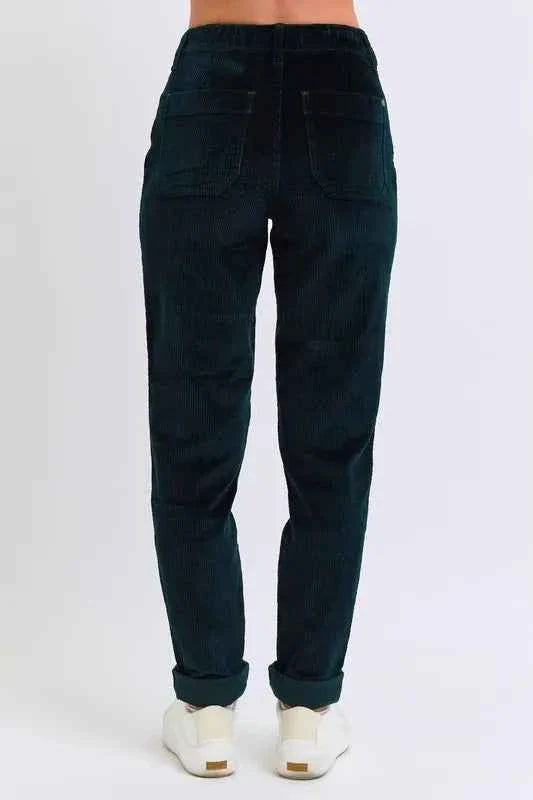 Judy Blue Plus Size Corduroy Casual Pants High Waist Cuffed