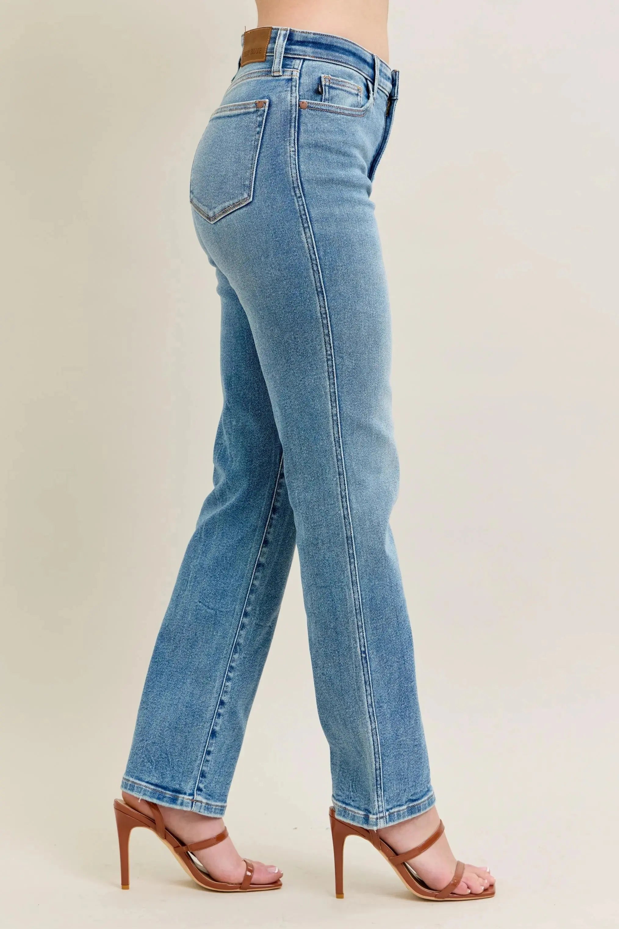 Full Size High Waist Vintage Straight Leg Judy Blue Jeans