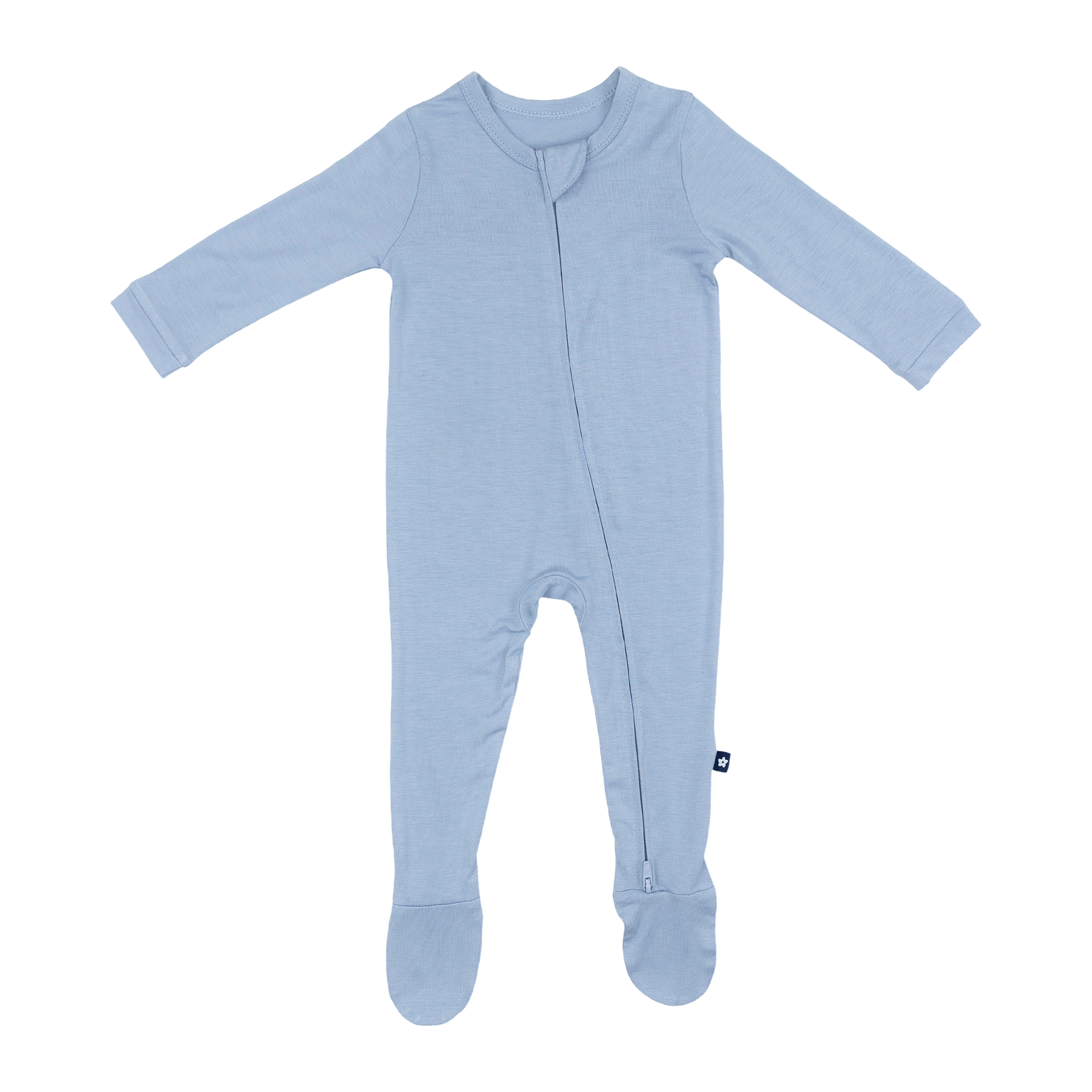 Larkspur Baby Zip Footie in Denim
