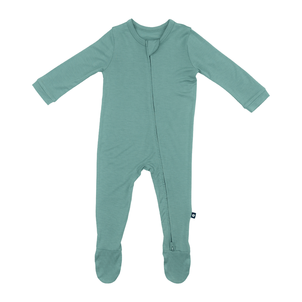 Larkspur Baby Zip Footie in Jade