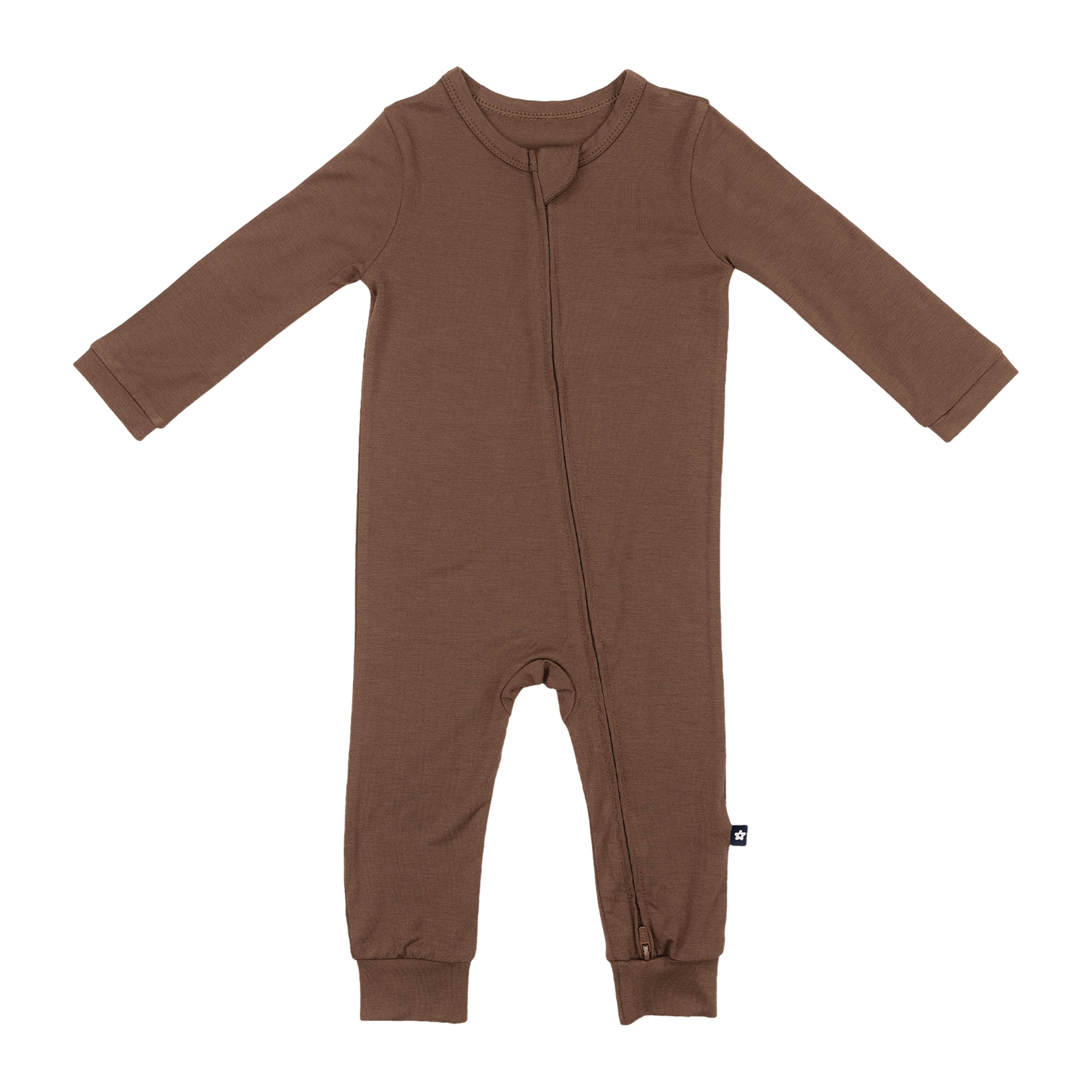 Larkspur Baby Zip Romper in Chestnut