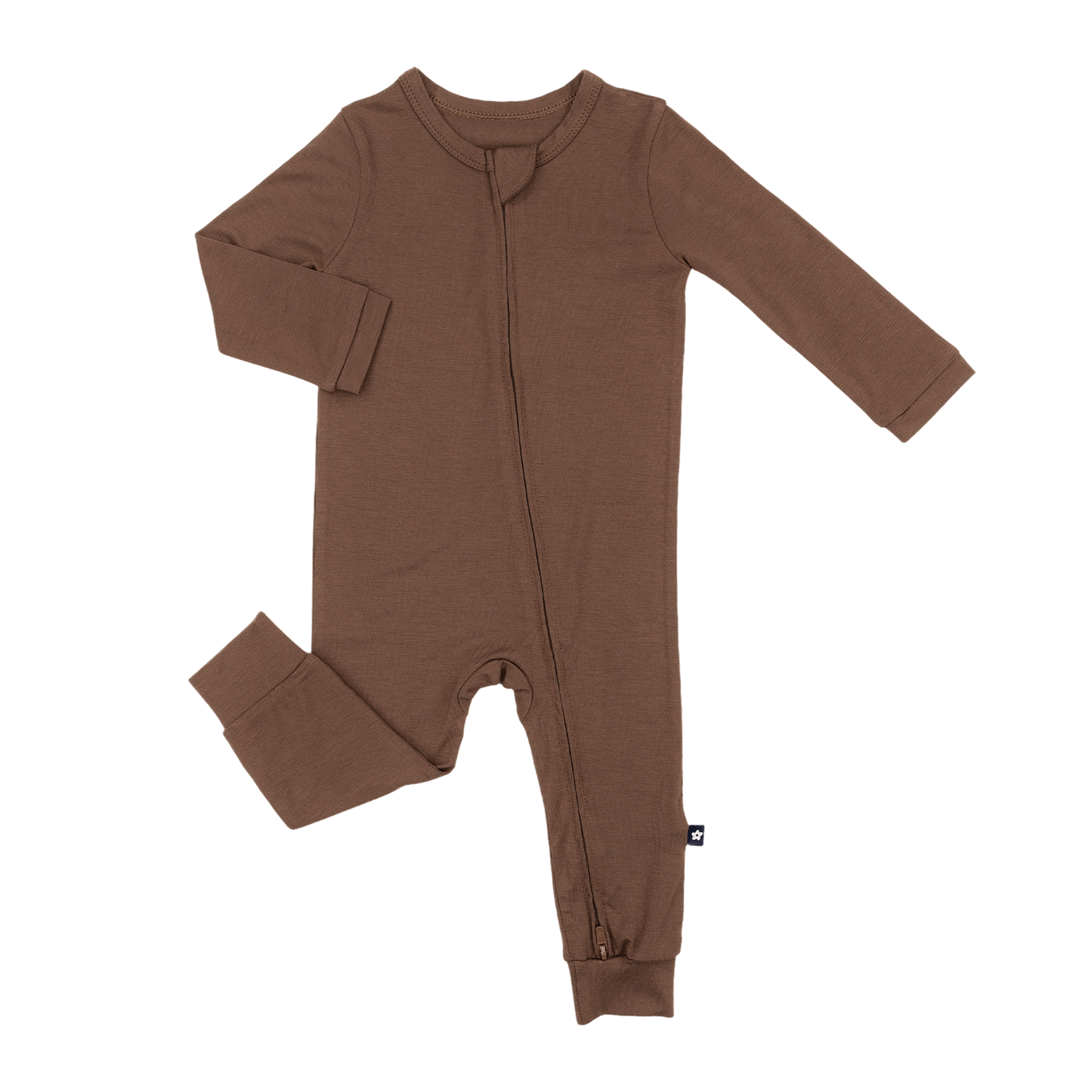 Larkspur Baby Zip Romper in Chestnut