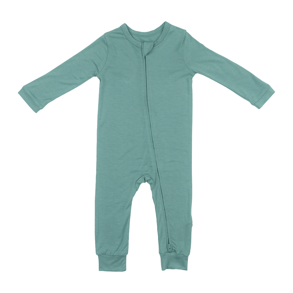 Larkspur Baby Zip Romper in Jade