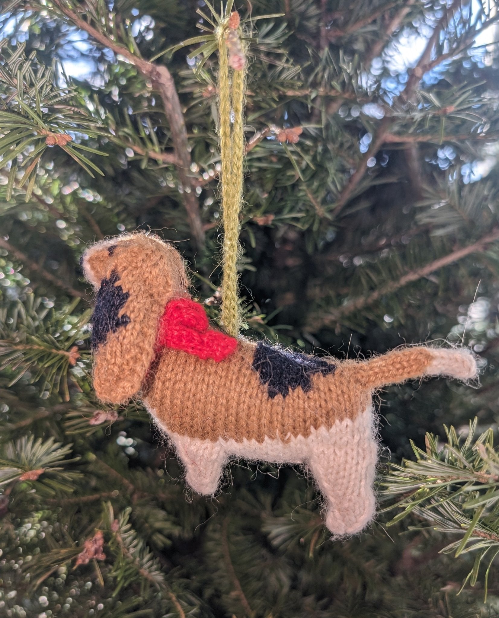 Basset Hound Hand Knit Christmas Ornament Arcadia Home
