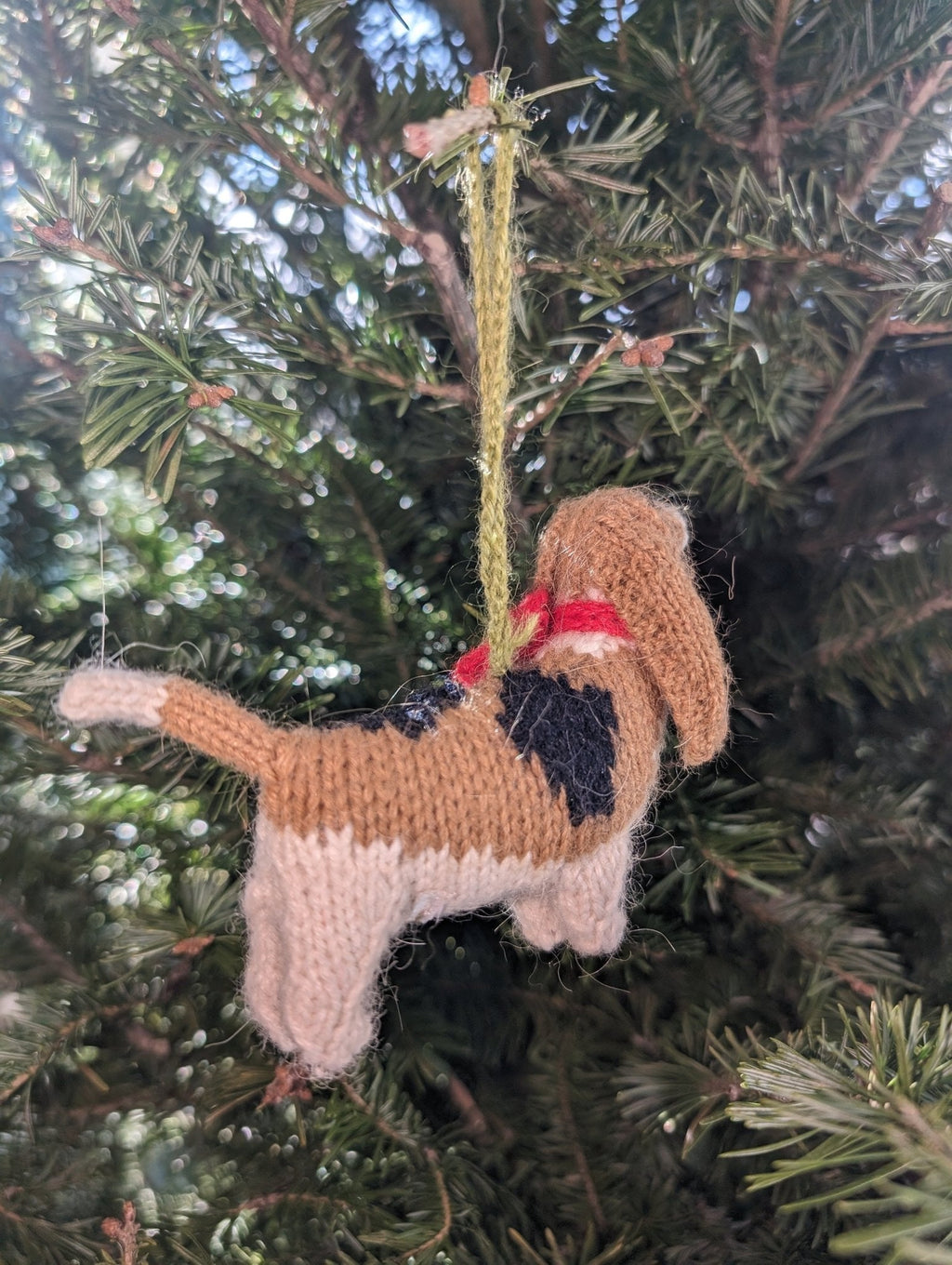 Basset Hound Hand Knit Christmas Ornament Arcadia Home