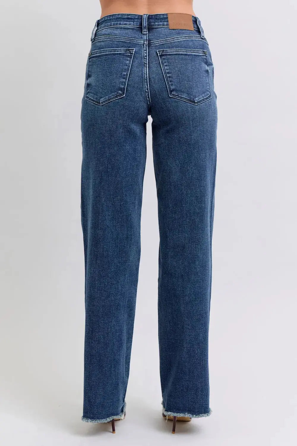 Full Size/Plus Size Raw Hem Mid Rise Judy Blue Jeans