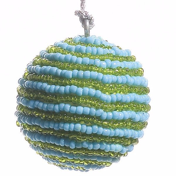 Beaded Striped Mini Ball Ornament Arcadia Home