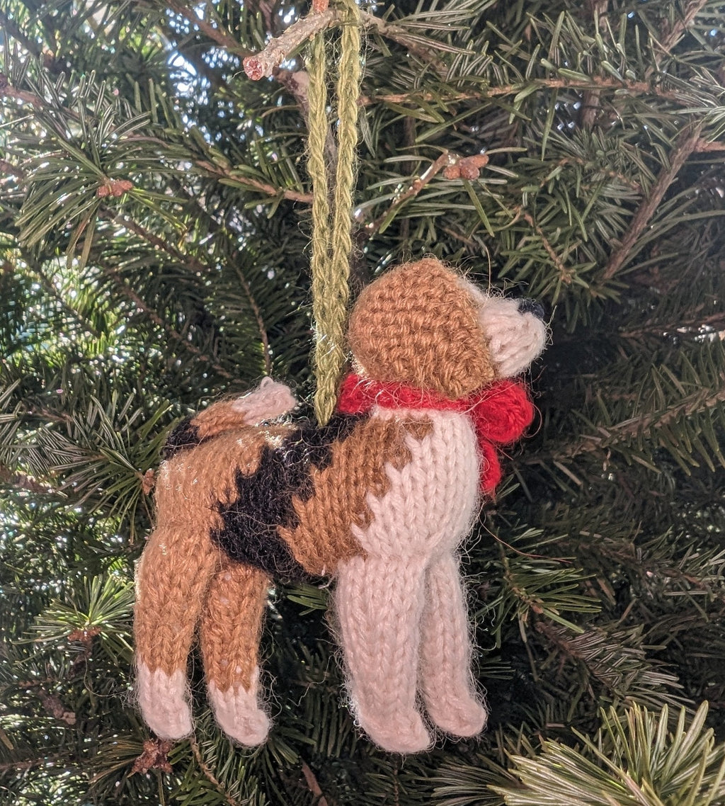 Beagle Hand Knit Christmas Ornament Arcadia Home