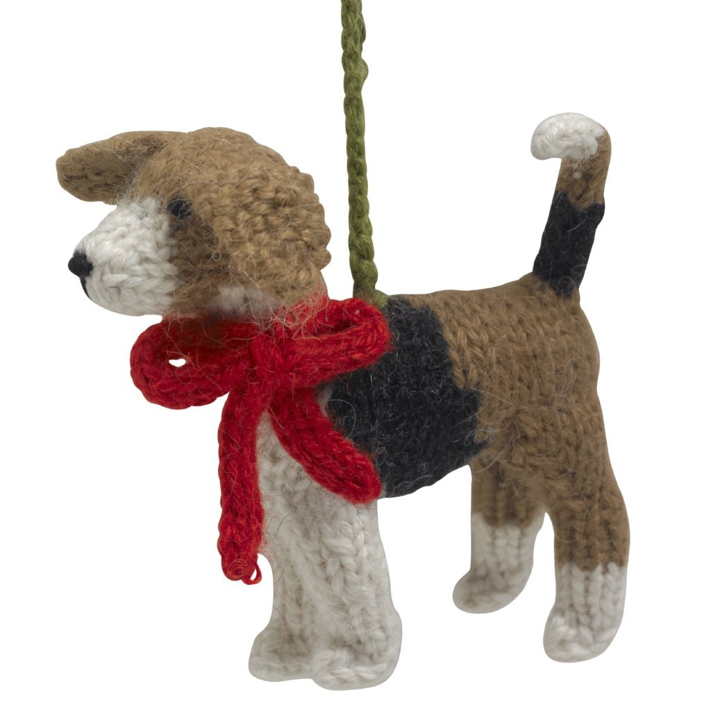 Beagle Hand Knit Christmas Ornament Arcadia Home