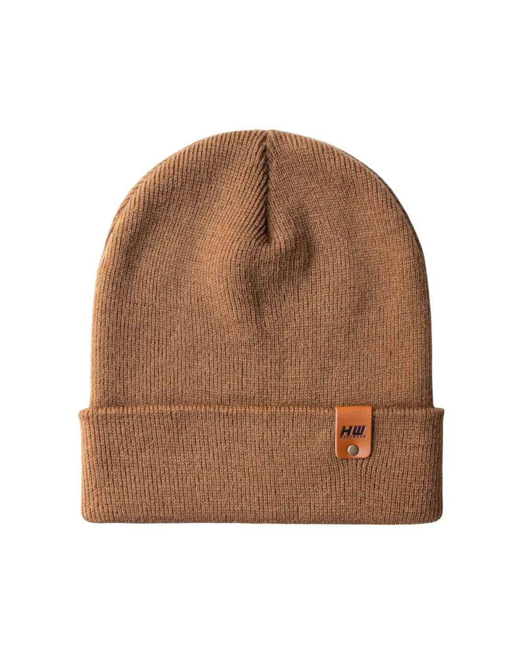 HAAKWEAR Camel Brown Beanie - Classic Knit Cuffed Hat Made in USA