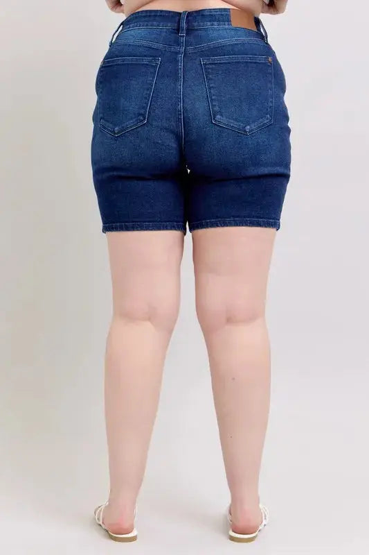 Judy Blue Full Size/Plus Size High Waist V-Front Bermuda Shorts