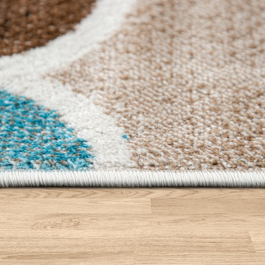 Beige Brown Area Rug for Living Room Moroccan Pattern