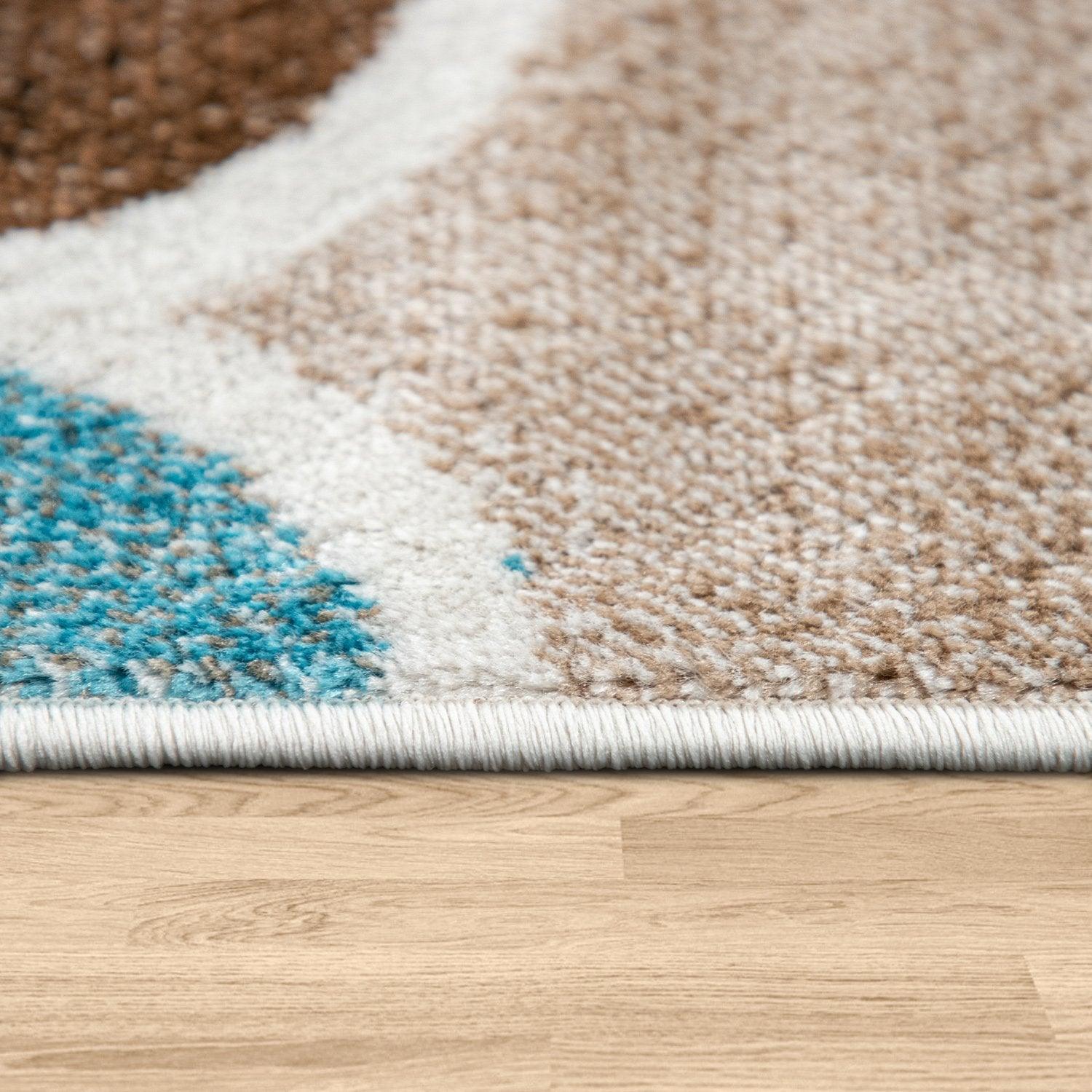 Beige Brown Area Rug for Living Room Moroccan Pattern