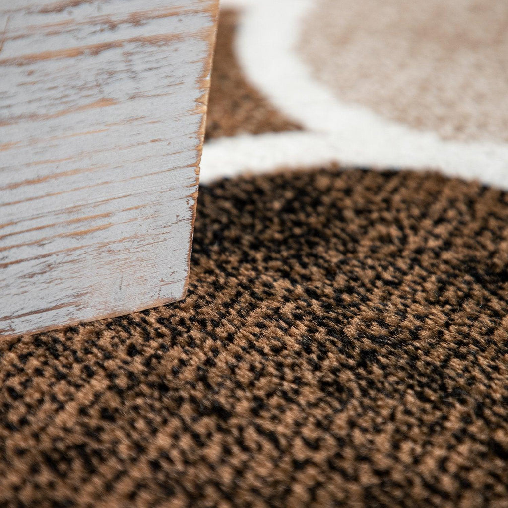 Beige Brown Area Rug for Living Room Moroccan Pattern