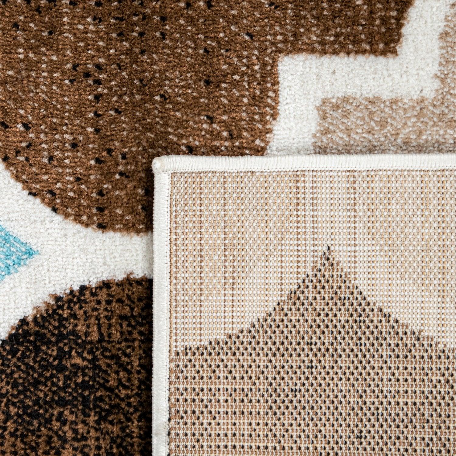 Beige Brown Area Rug for Living Room Moroccan Pattern