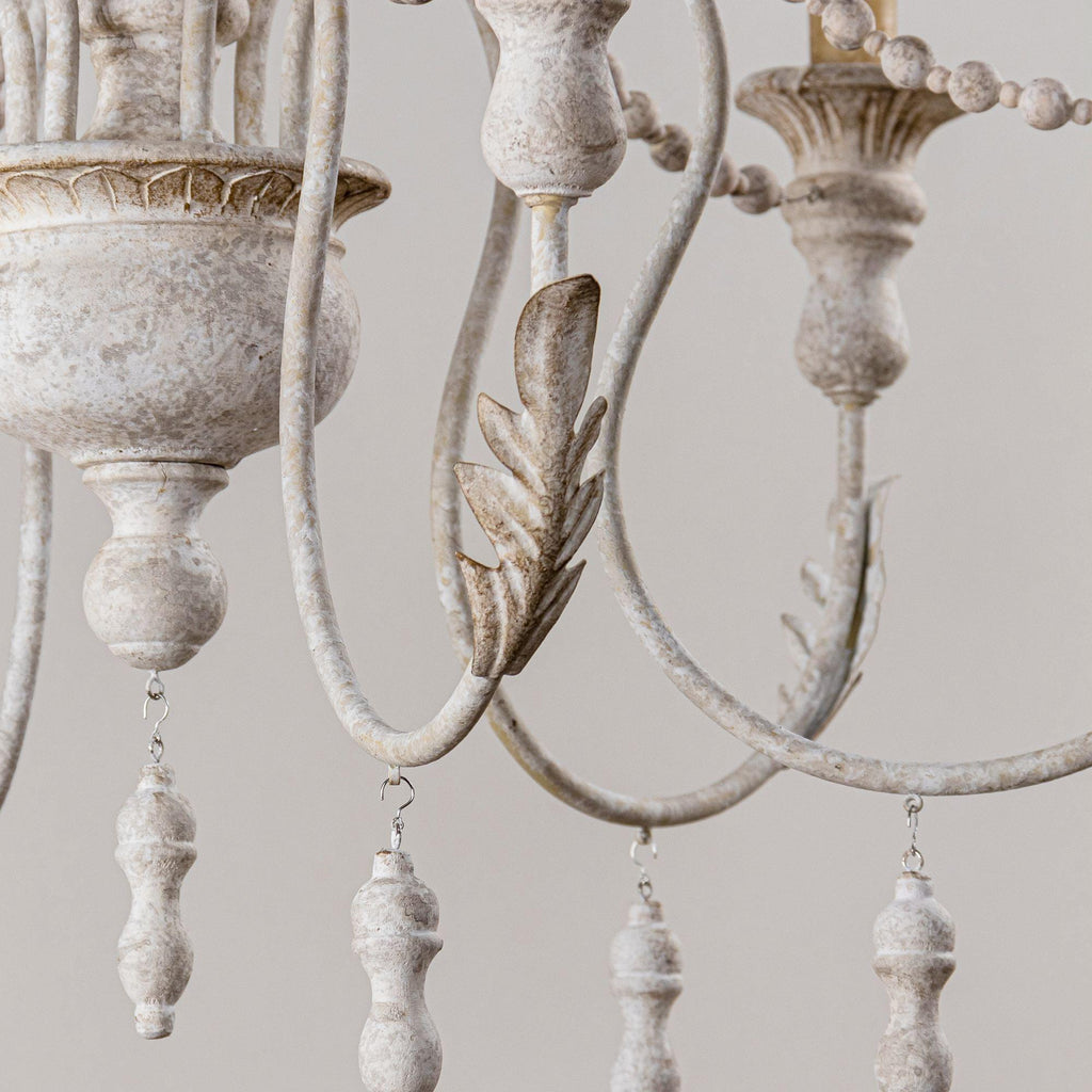 Billiter 6-Light Wood White Chandelier