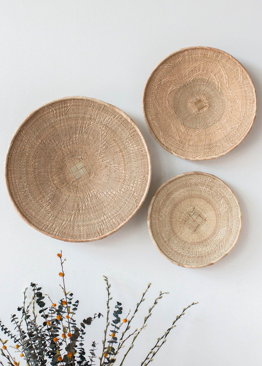 Binga Blonde Natural Woven Wall Basket
