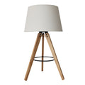 Birch Three Legged Wooden Bar Table Lamp - Natural - Black